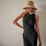 High Neck Crepe Matte Jersey Dress in Black | James Perse Los Angeles 