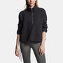 Half Zip Pull On Sweat Top in Black | James Perse Los Angeles