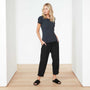 Technical Jersey Ribbed Slim Fit Tee In Blue Black | James Perse Los Angeles