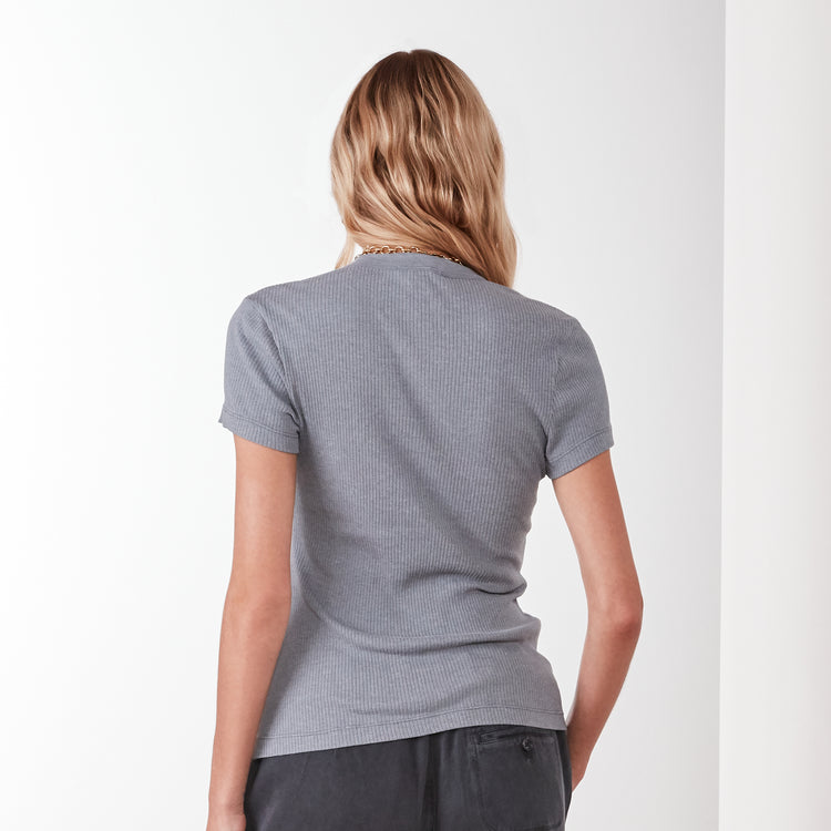 Technical Jersey Ribbed Slim Fit Tee In North | James Perse Los Angeles