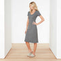 Technical Jersey Ribbed U-Neck Dress In Carbon | James Perse Los Angeles