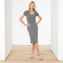 Technical Jersey Ribbed U-Neck Dress In Carbon | James Perse Los Angeles