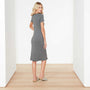 Technical Jersey Ribbed U-Neck Dress In Carbon | James Perse Los Angeles