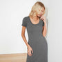 Technical Jersey Ribbed U-Neck Dress In Carbon | James Perse Los Angeles
