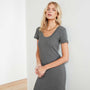 Technical Jersey Ribbed U-Neck Dress In Carbon | James Perse Los Angeles