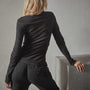 Sheer Slub Long Sleeve Crew - Black | James Perse Los Angeles