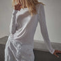 Sheer Slub Long Sleeve Crew - White | James Perse Los Angeles