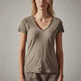 Sheer Slub Casual V Neck in Ammo | James Perse Los Angeles