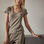 Sheer Slub Casual V Neck in Ammo | James Perse Los Angeles