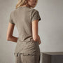 Sheer Slub Casual V Neck in Ammo | James Perse Los Angeles