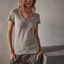 Sheer Slub Casual V Neck in Silt | James Perse Los Angeles 