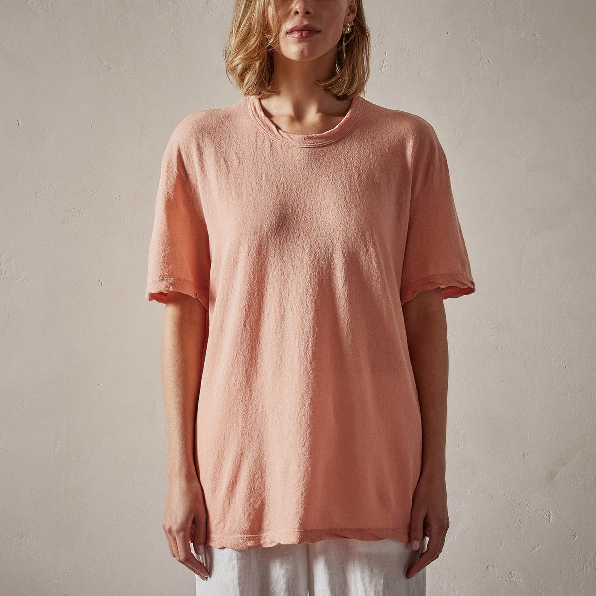 Crepe Jersey Overiszed Short Sleeve Crew in Spritz Pigment | James Perse Los Angeles 