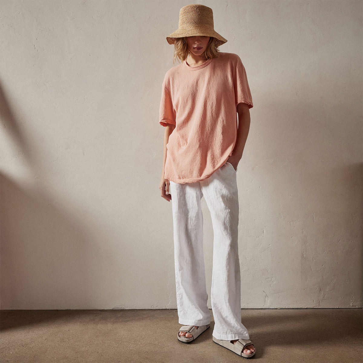 Crepe Jersey Overiszed Short Sleeve Crew in Spritz Pigment | James Perse Los Angeles 