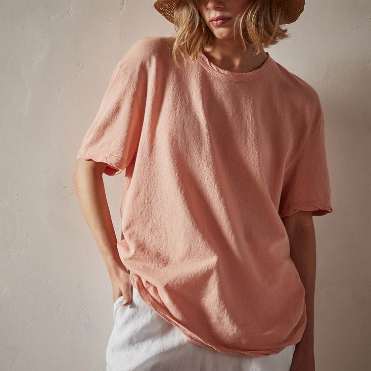 Crepe Jersey Overiszed Short Sleeve Crew in Spritz Pigment | James Perse Los Angeles 