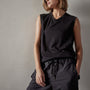 Crepe Jersey Muscle Crew in Black | James Perse Los Angeles