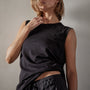 Crepe Jersey Muscle Crew in Black | James Perse Los Angeles