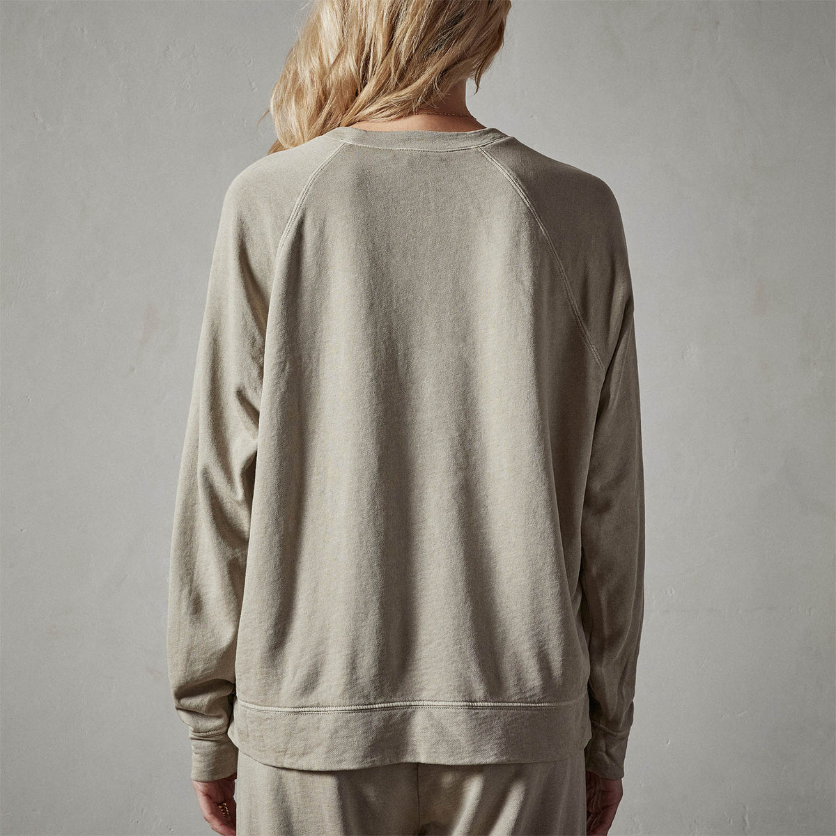 Vintage French Terry Relaxed Sweatshirt in String Pigment | James Perse Los Angeles