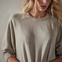 Vintage French Terry Relaxed Sweatshirt in String Pigment | James Perse Los Angeles