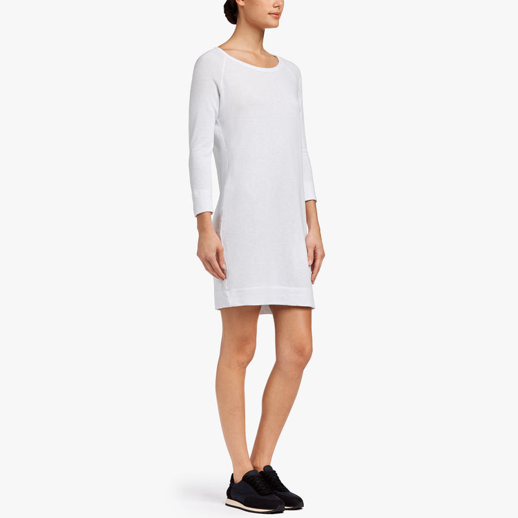Raglan Sweatshirt Dress in White | James Perse Los Angeles