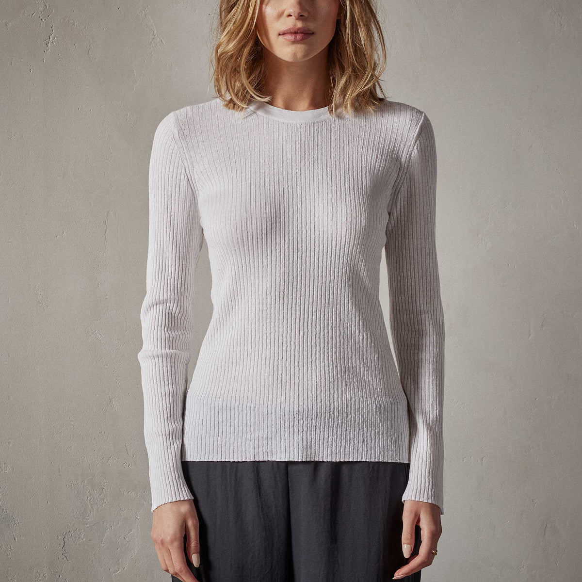 Carmel Sweater in White | James Perse Los Angeles 