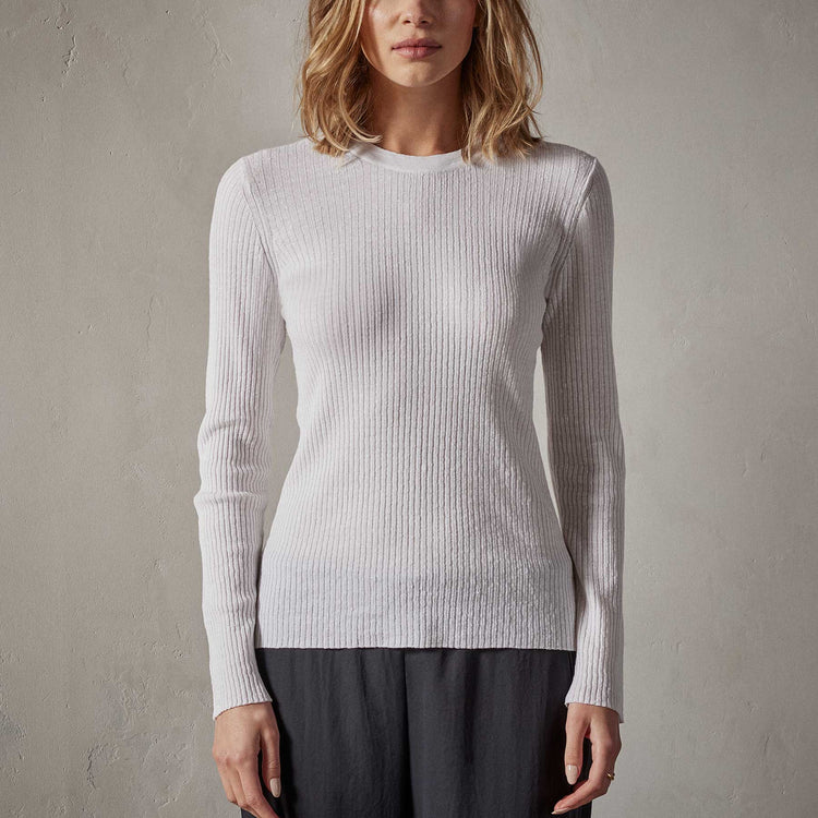 Carmel Sweater in White | James Perse Los Angeles 