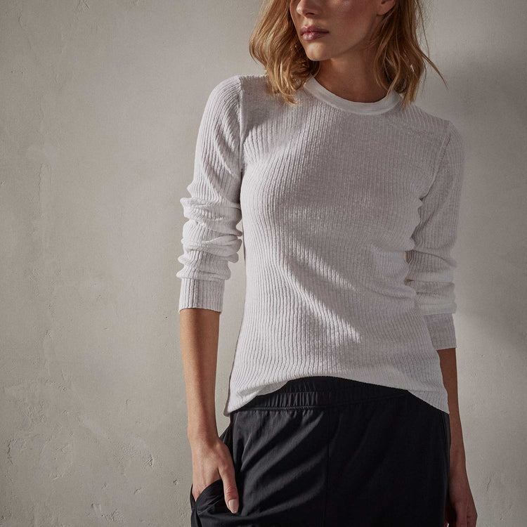 Carmel Sweater in White | James Perse Los Angeles 